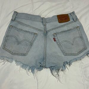 Levi's 501 Faded Blue Jean Cut Off Shorts